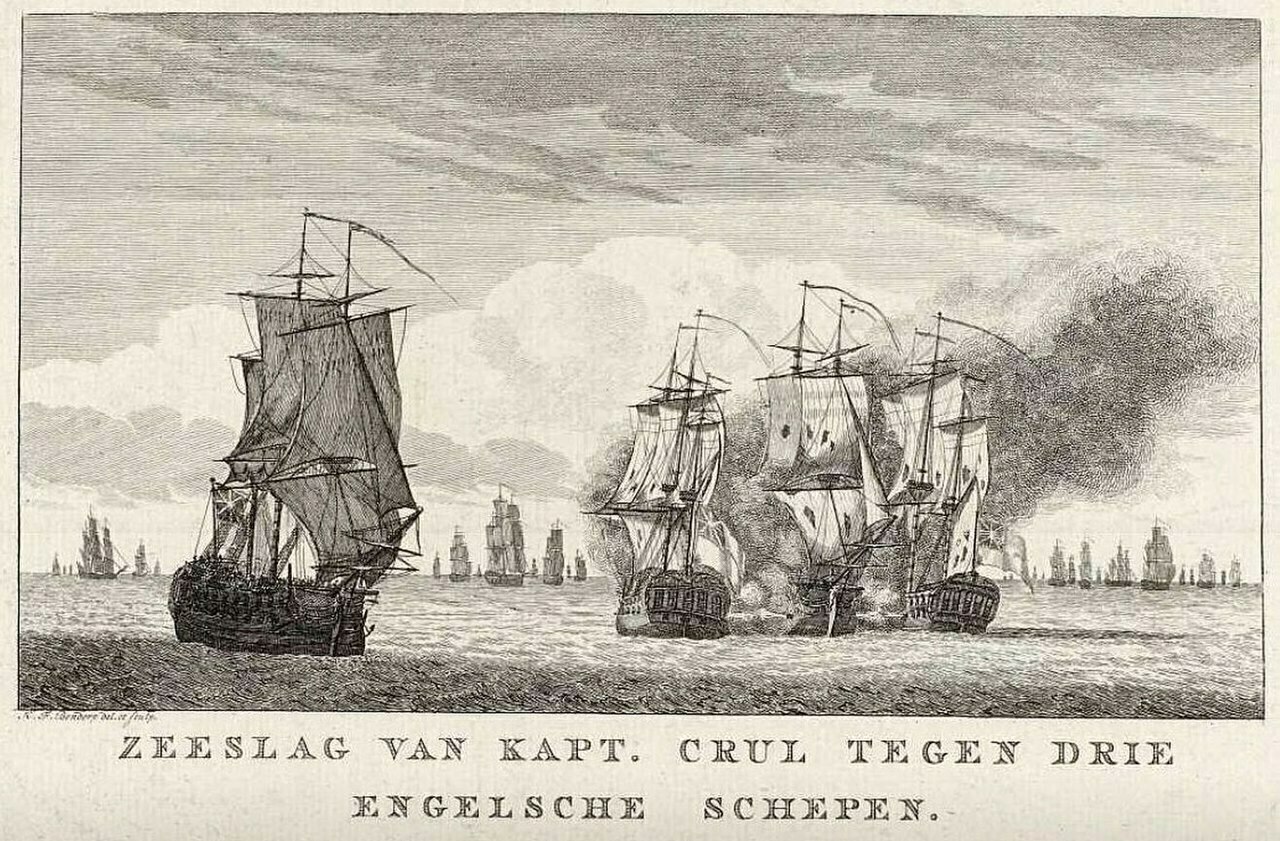 Морское сражение капитана Крула против 3-х английских кораблей