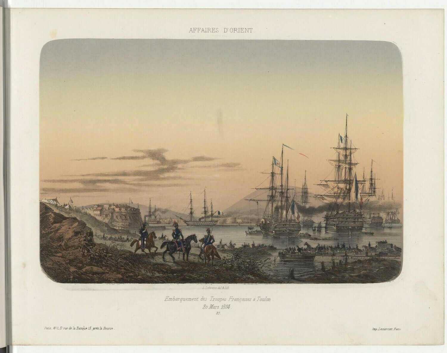 Высадка французских войск в Тулоне. 20 марта 1854 года.