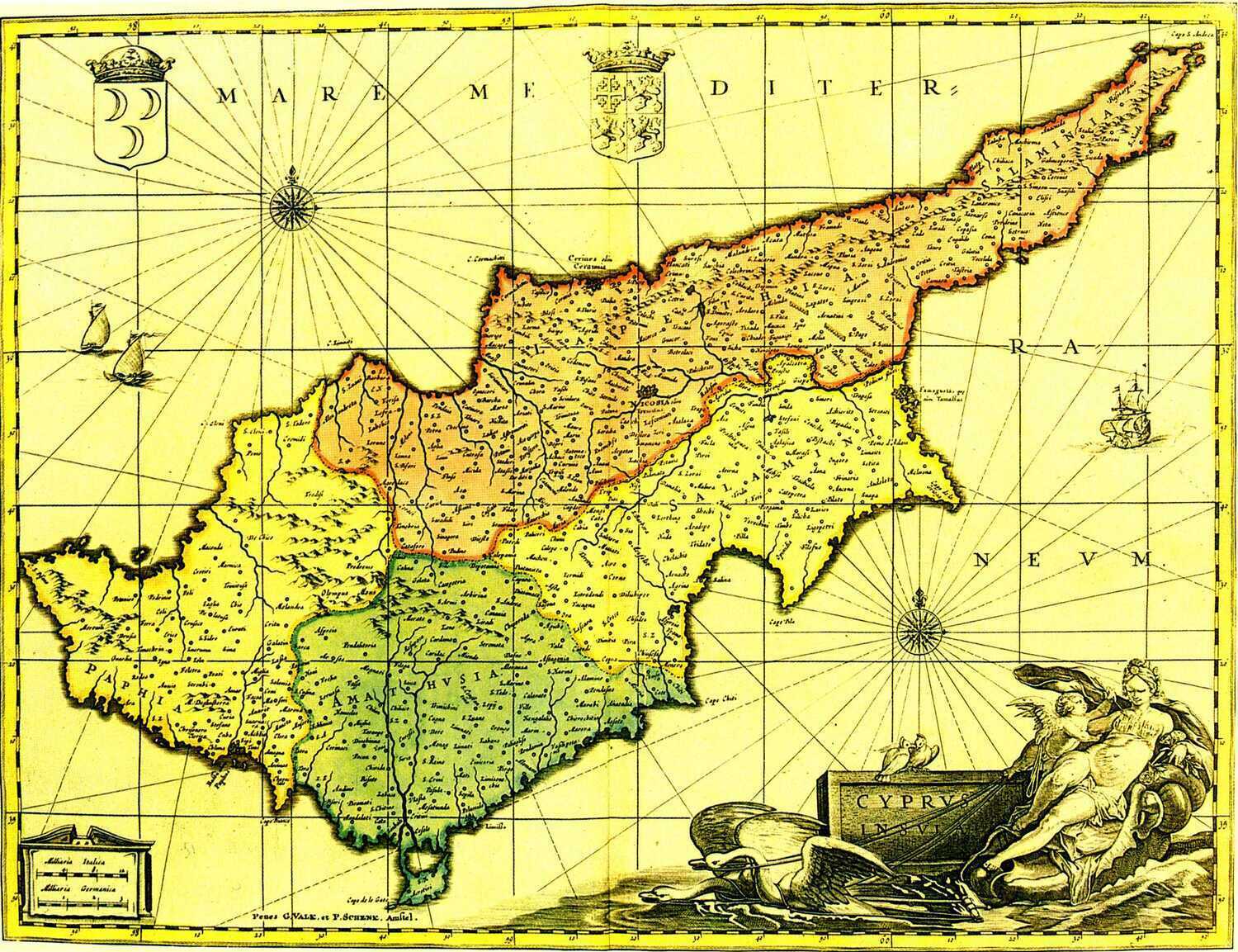 Старая карта Кипра