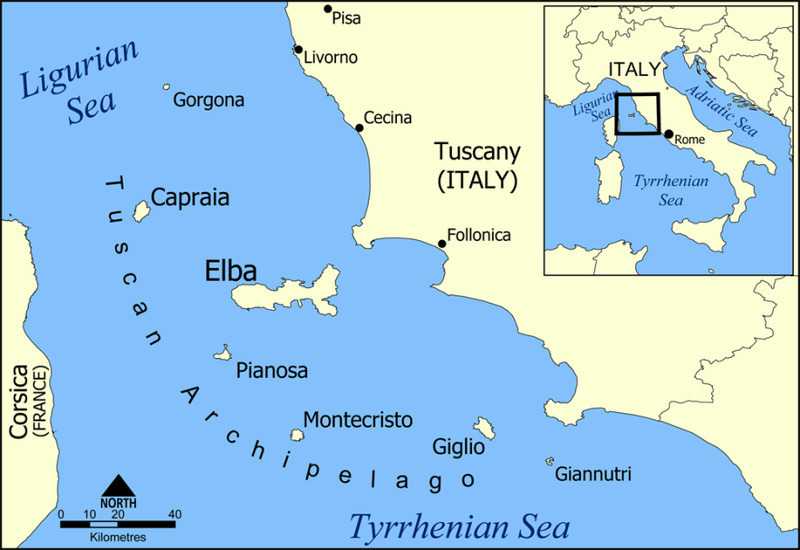 Ливорно на карте Италии