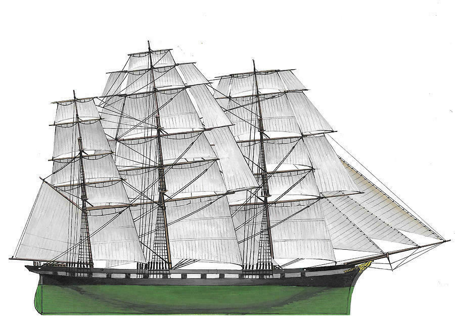 Парусный корабль клиппер Ариэль 1865