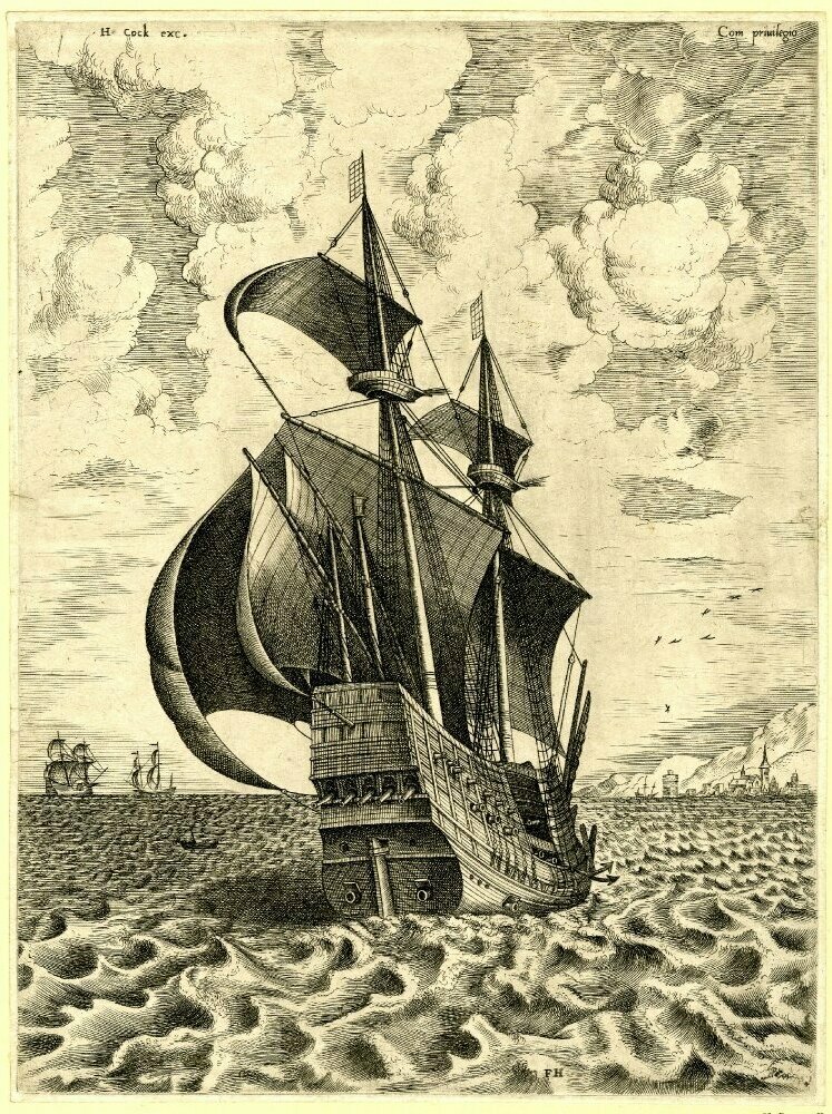 Питер Брейгель Старший. Серия «Морские корабли».1564-1565.