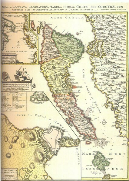 Старинная карта Корфу