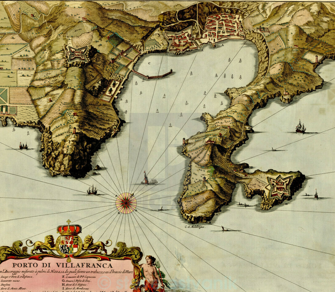 Вилла Франка, старинная карта