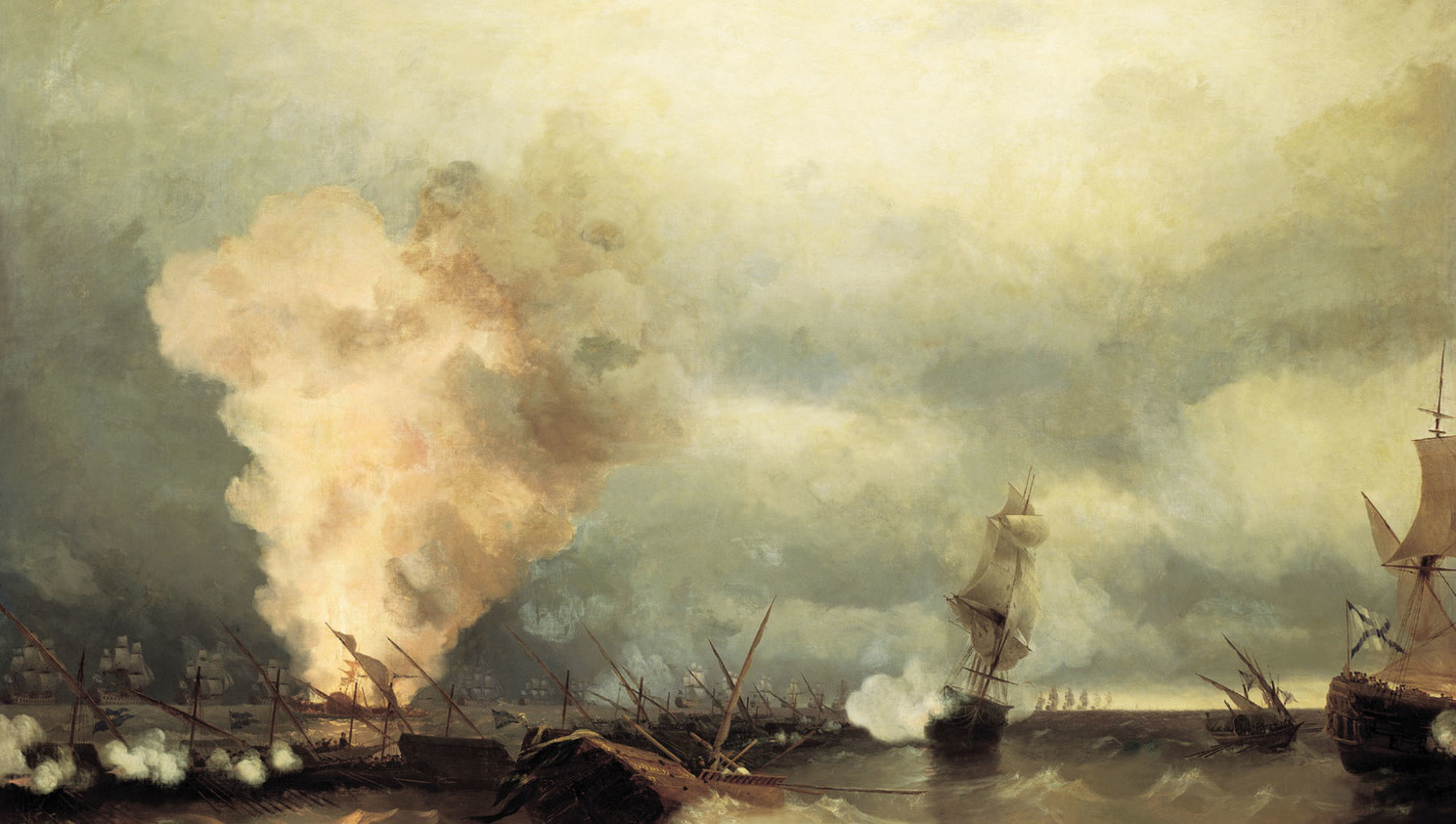 Иван Айвазовский. Морское сражение при Выборге 29 июня 1790 года.