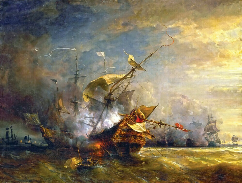 Гюден Теодор Жан Антуан. Морской бой близ Корнуэлла.