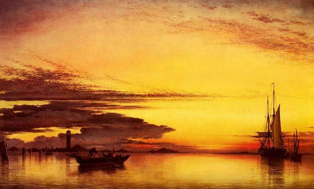 Эдвард Кук. Закат Солнца на лагуне Венеции
