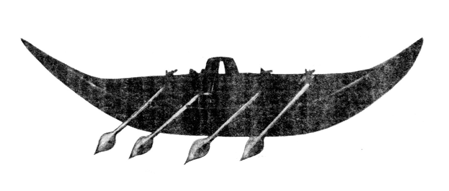Модель гребной лодки из серебра (400 г. до н. э.)