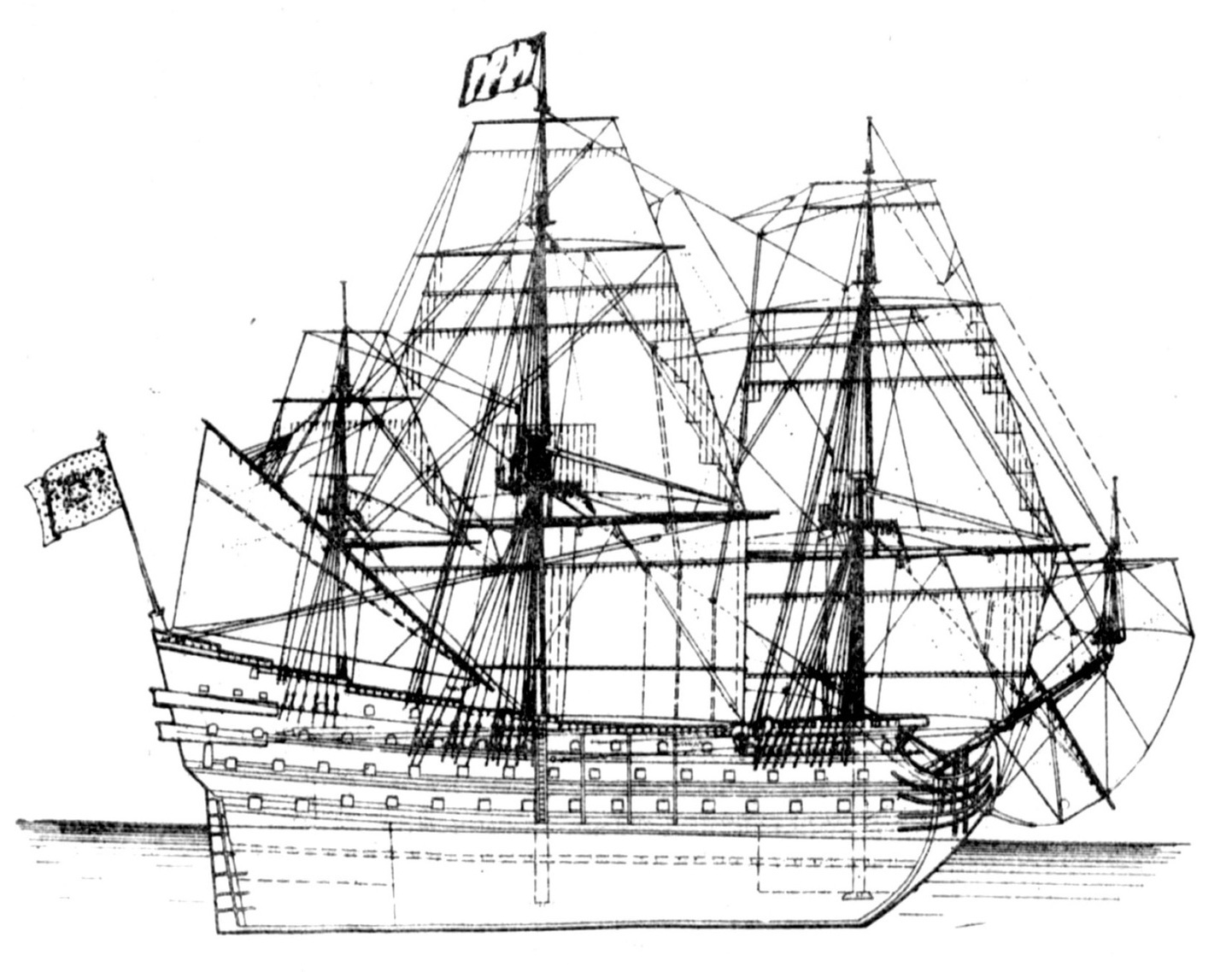 Французское военное парусное судно ,,Ле Ройал Луи", 1690 г.