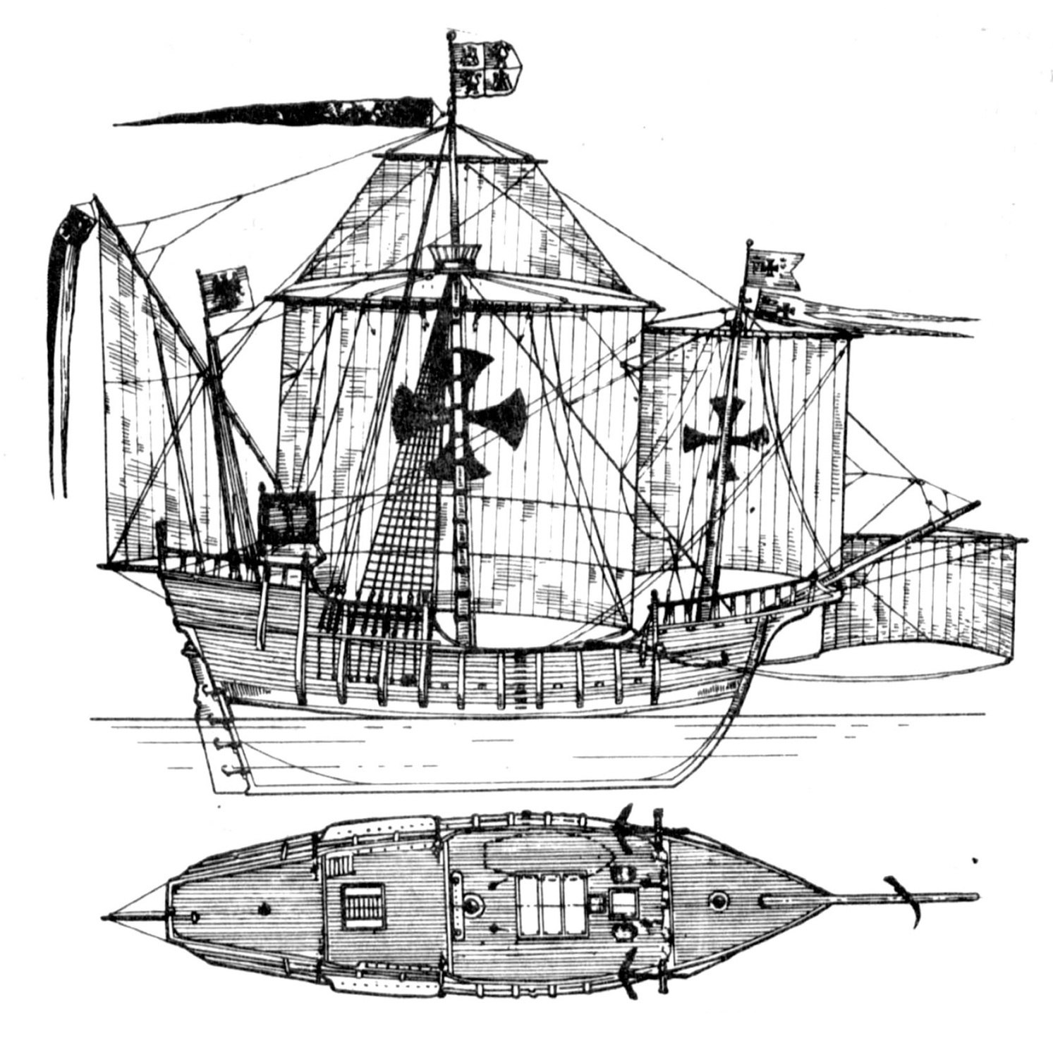 «Санта-Мария» - судно Христофора Колумба, 1492 г.