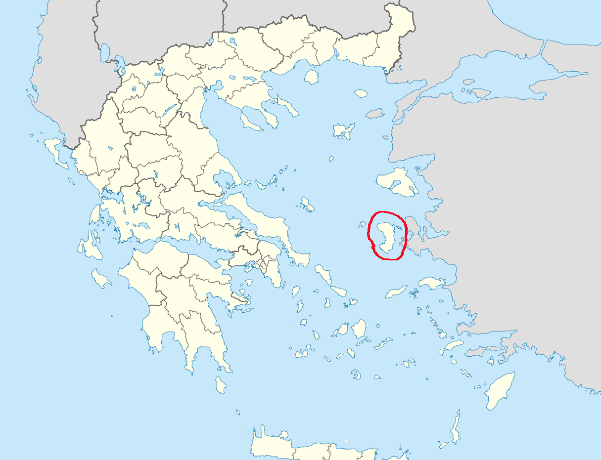 Местоположение острова Хиос