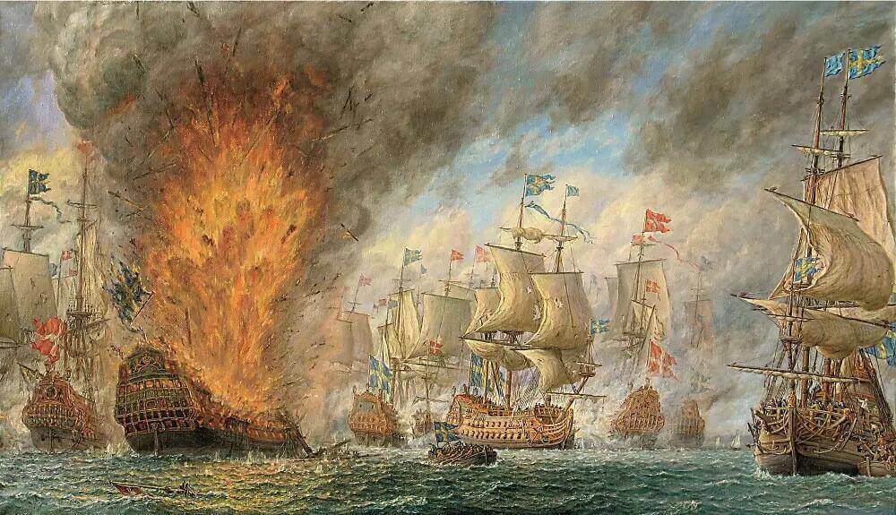 Владимир Михайловский. Морское сражение у острова Оланд в 1676 году.