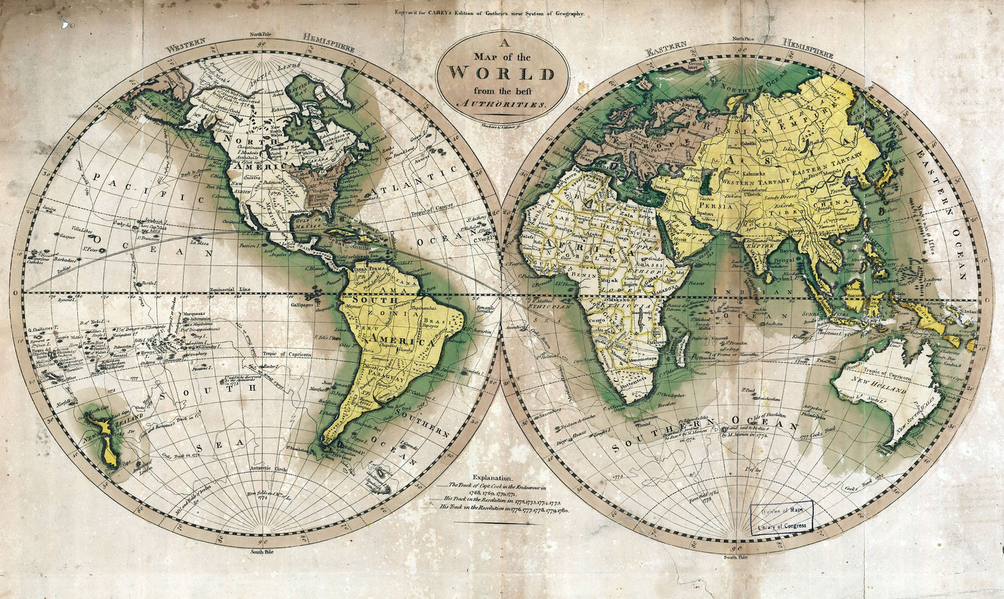 Карта мира 1795 г.