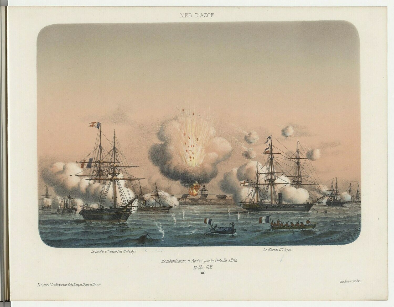 Бомбардировка Арабата флотилией союзников. 25 мая 1855 года.