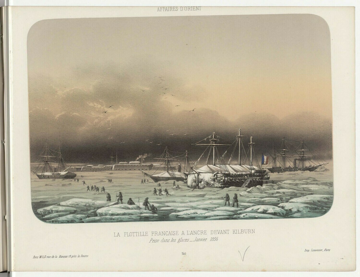 Французская флотилия стоит на якоре перед Кильбурном. Январь 1856 года.