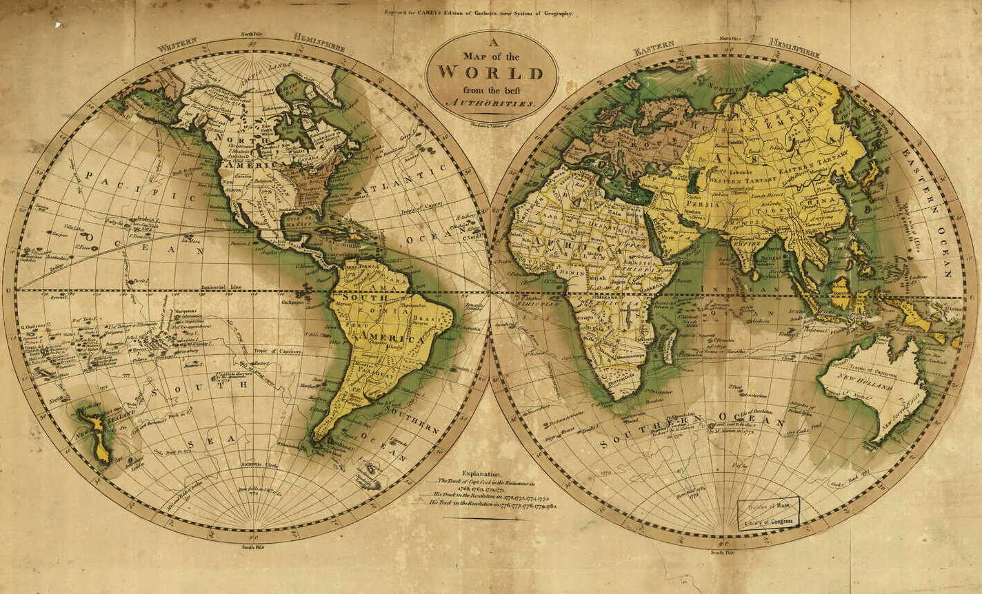 Карта мира 1800 г.