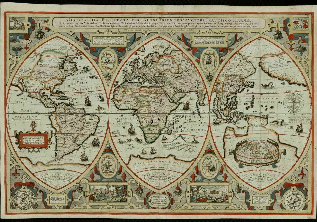 Карта мира 16 века