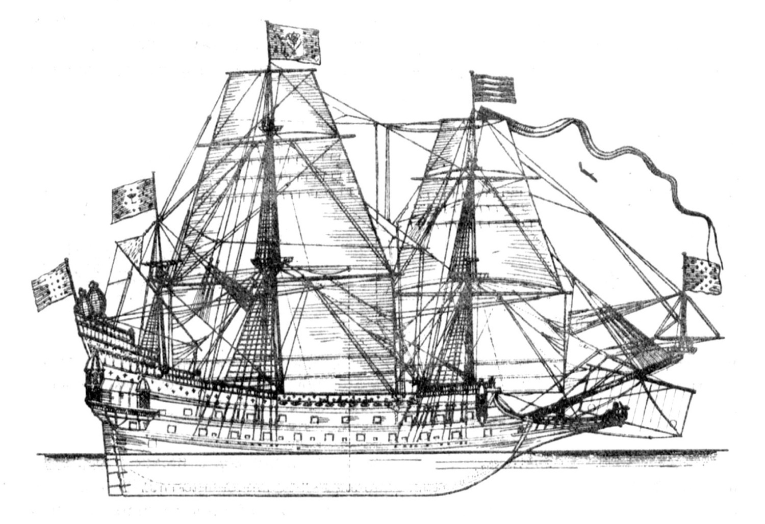 Французское военное парусное судно „Ла Коронне”, 1636 г.