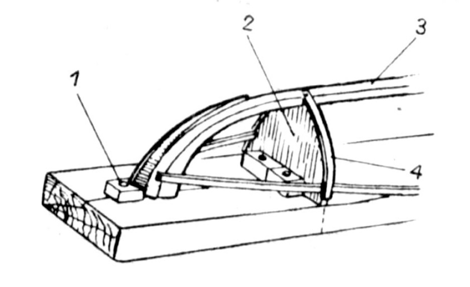 Детали постройки носовой око­нечности модели парусника