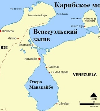 Венесуэльский залив на карте