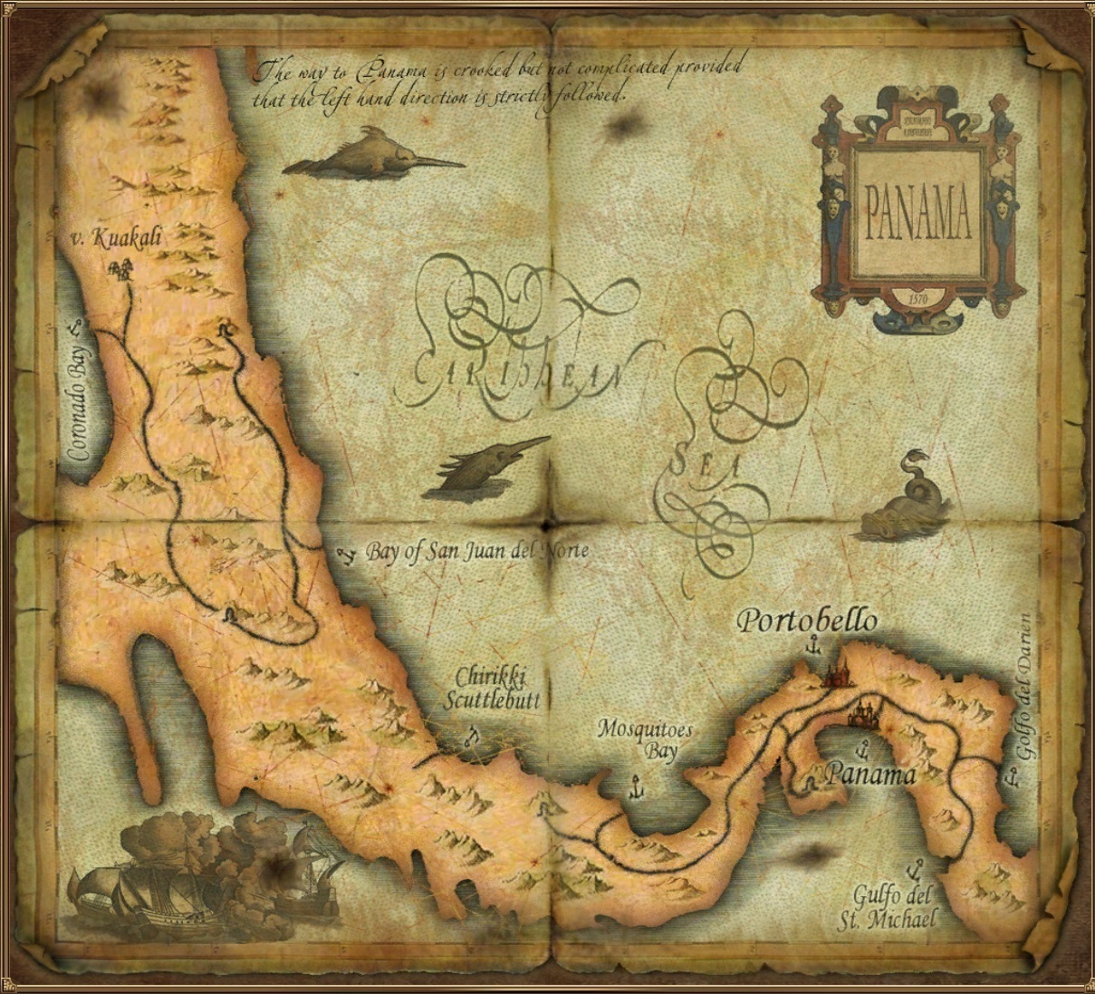 Карта панамского перешейка
