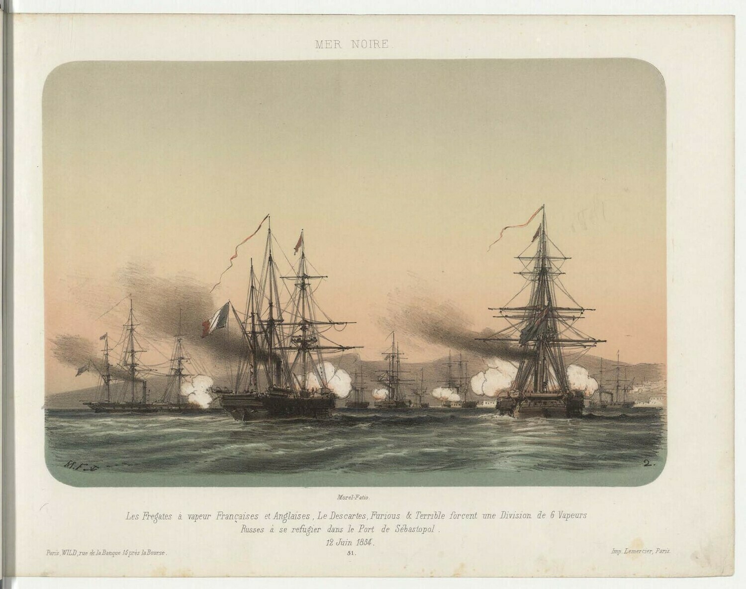 Французские и английские фрегаты  вынуждают русские корабли укрыться в порту Севастополя. 