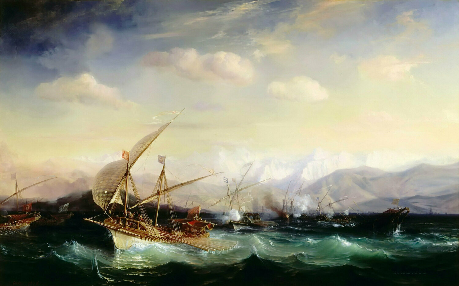 Гюден, Жан Антуан Теодор. Адмирал Андреа Дориа рассеивает испанский флот близ Вара 7 июля 1524 года.
